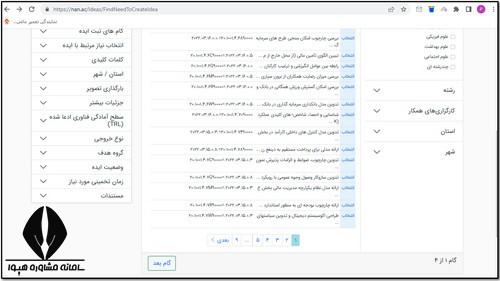 نحوه ثبت ایده ها در سامانه نان